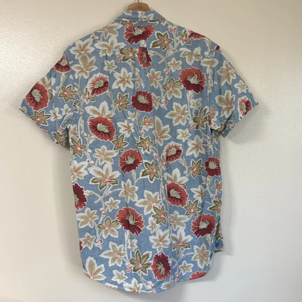 J. Crew 100% Cotton Floral Hawaiian Printed Classic Fit Button Down Shirt Size M - Picture 6 of 6